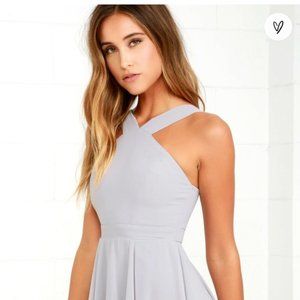 Lulu's Forevermore Grey Skater Dress